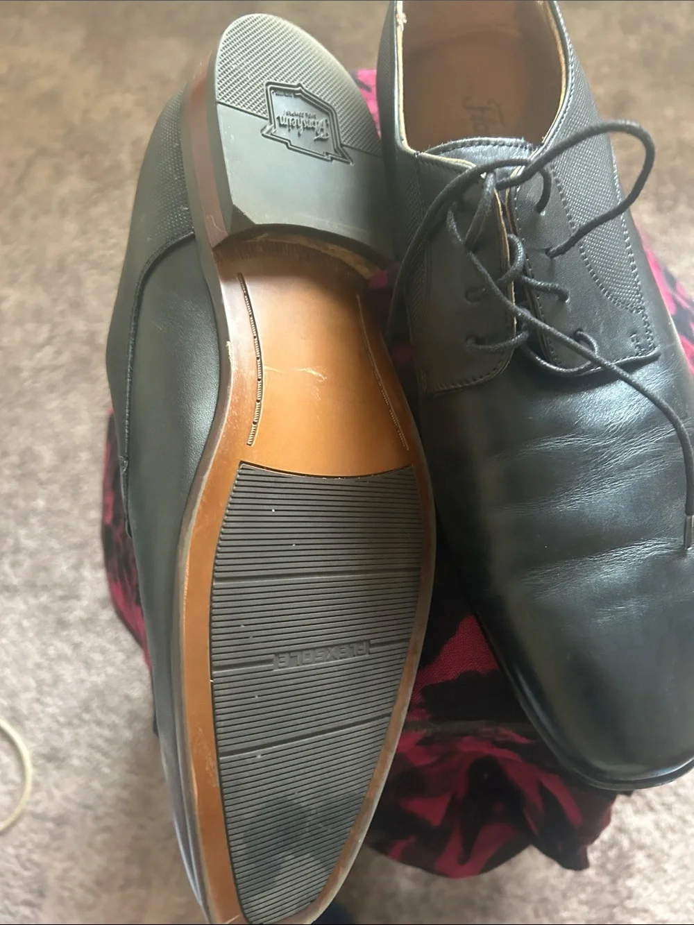 Florsheim Postino Plain Toe Oxford Black Leather Men's Lace-Up Dress Shoes